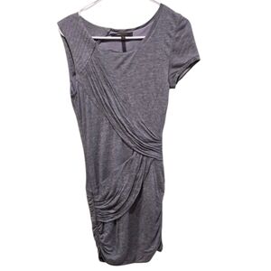 BCBGMaxAzria Heather Gray Draped Mini Dress Size Small
